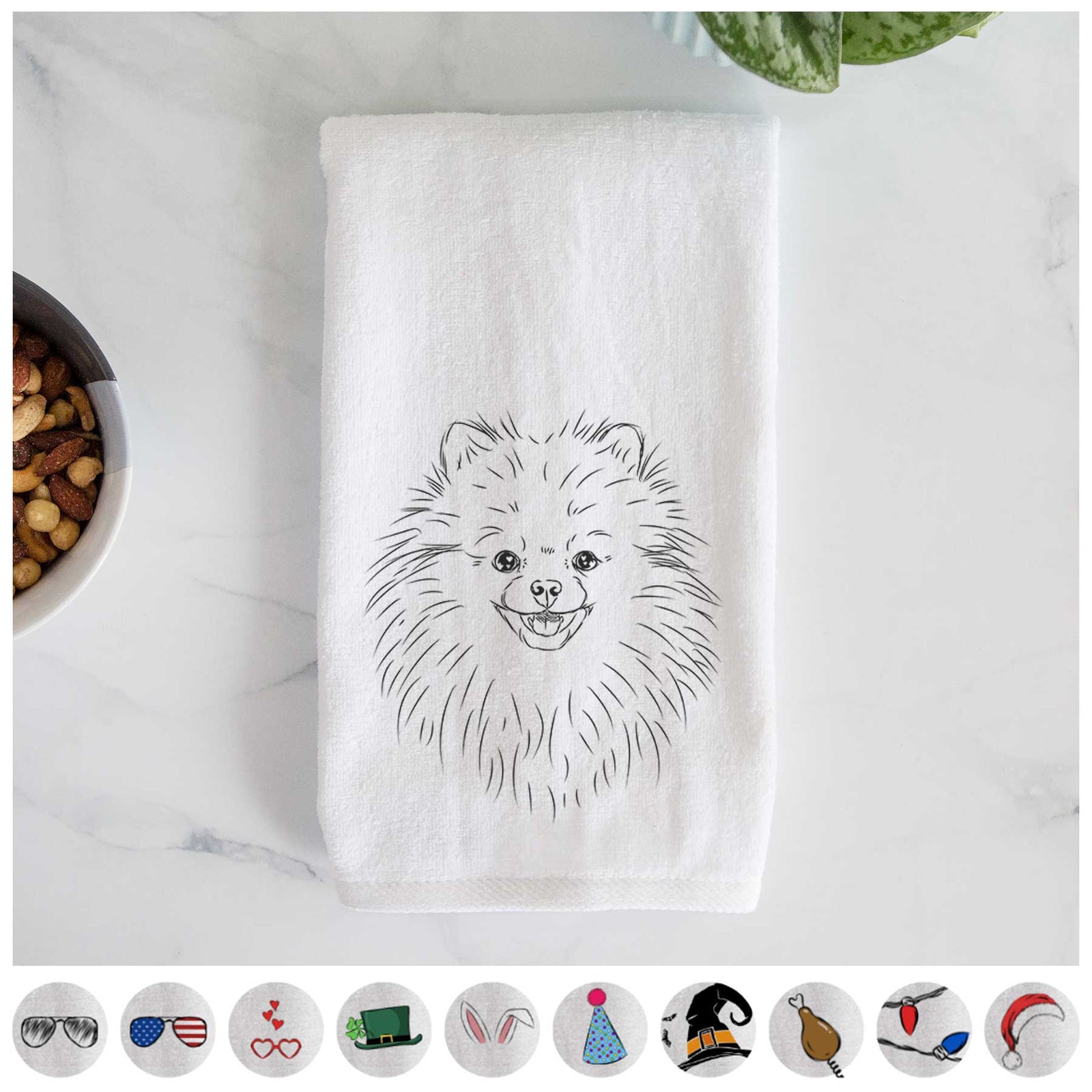 Finn the Pomeranian Decorative Hand Towel