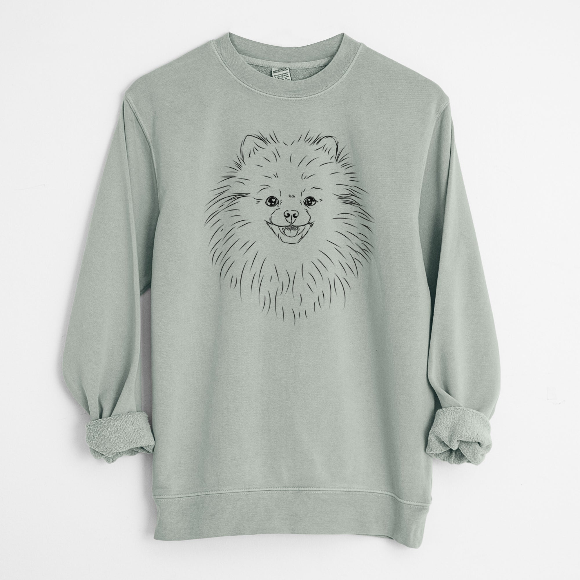 Bare Finn the Pomeranian - Unisex Pigment Dyed Crew Sweatshirt
