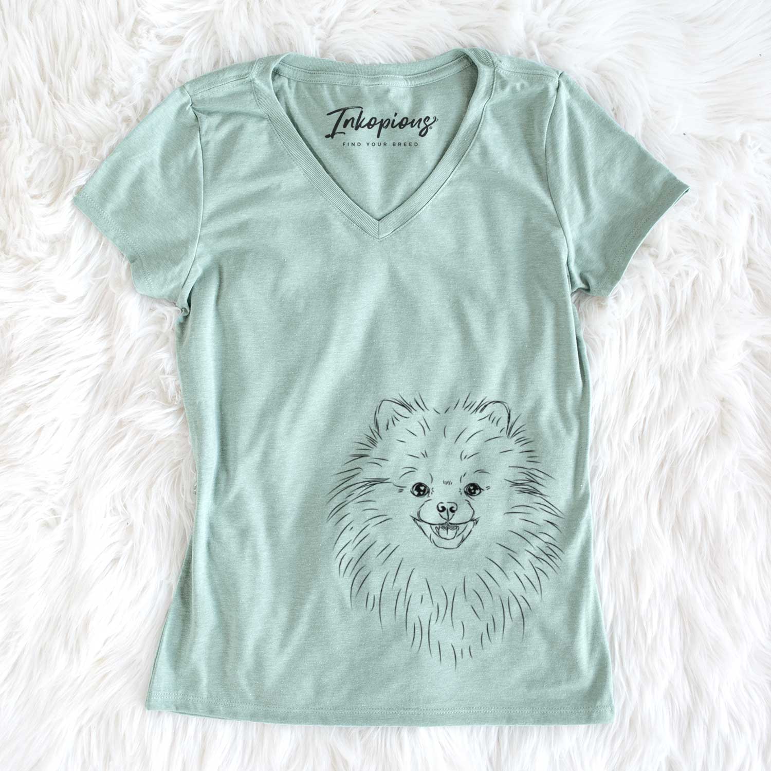 Finn the Pomeranian - Women's V-neck Shirt