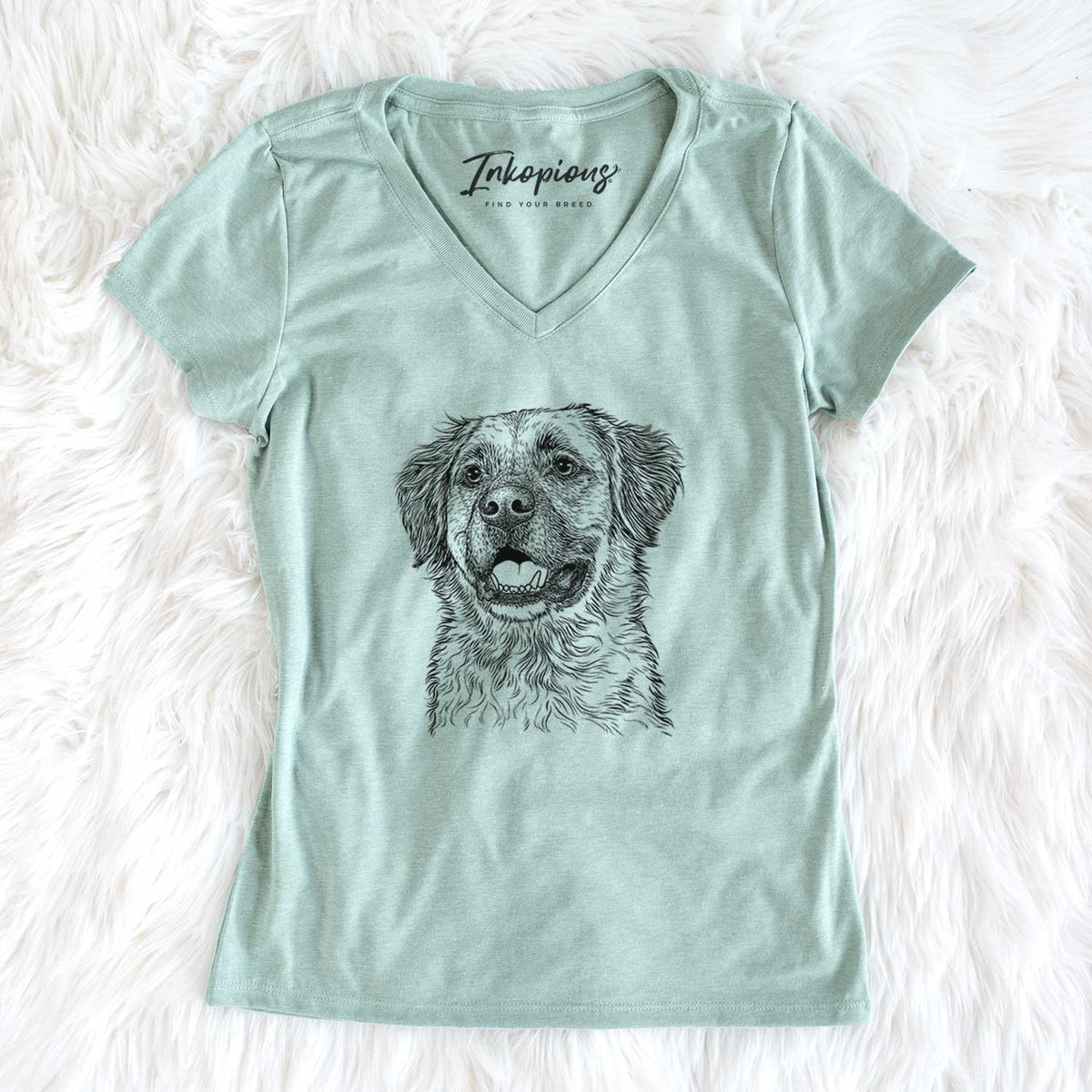 Bare Finn the Mixed Breed - Women&#39;s V-neck Shirt