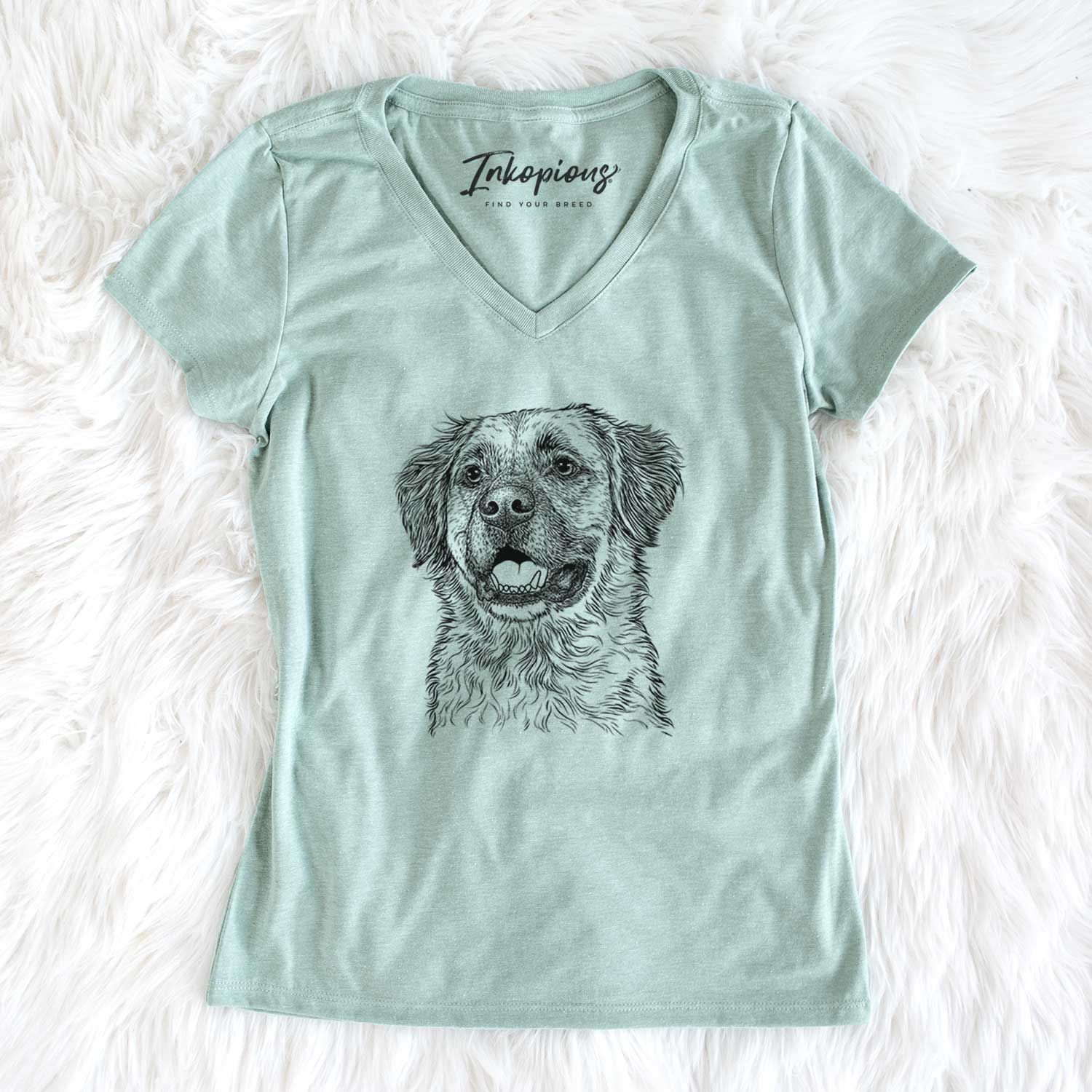 Bare Finn the Mixed Breed - Women's V-neck Shirt