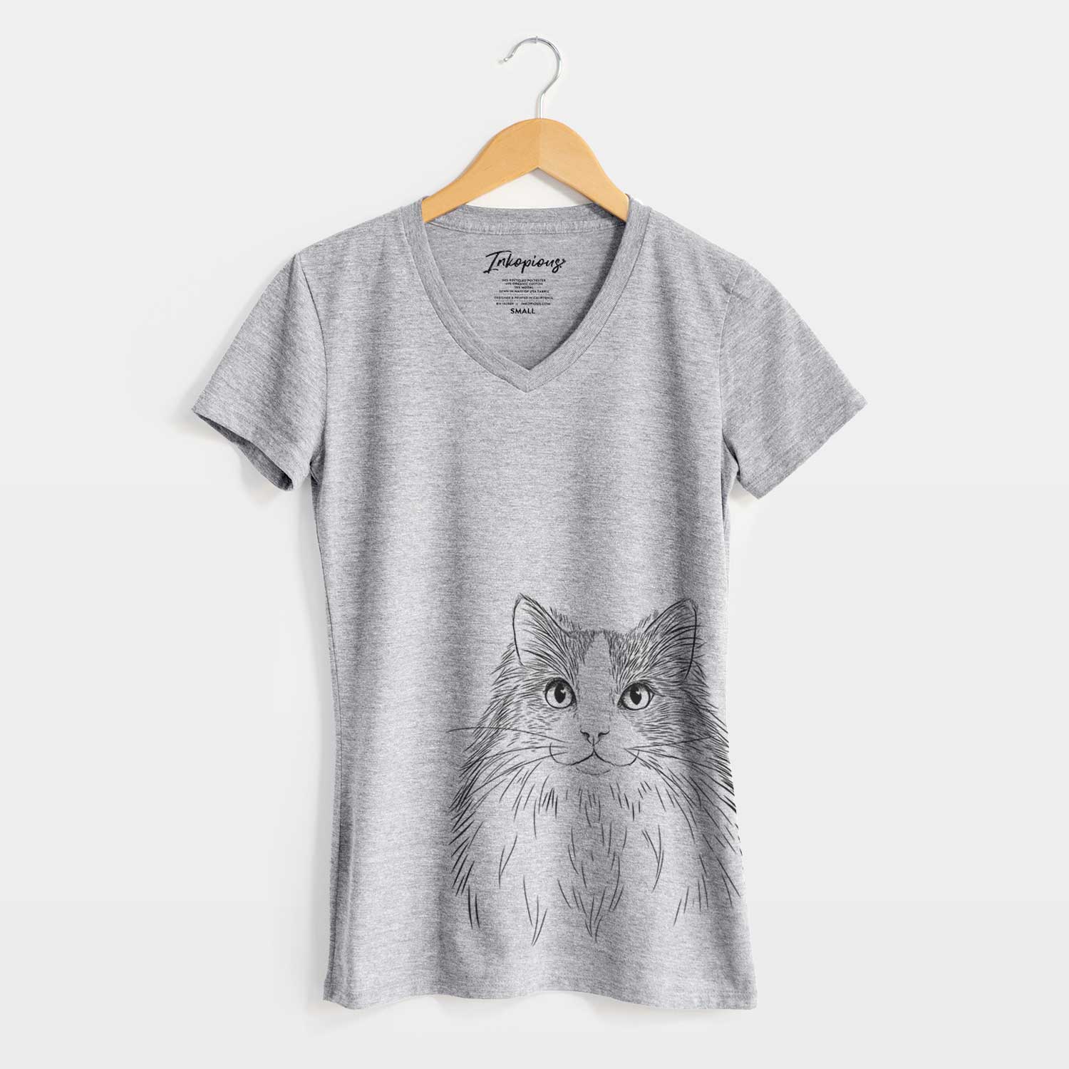 Bare Fiona the Ragdoll Cat - Women's V-neck Shirt