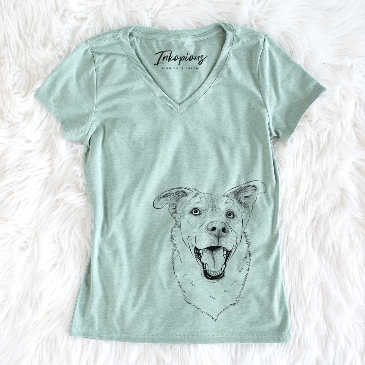 Bare Fira the Saint Bernard Husky Mix - Women's V-neck Shirt