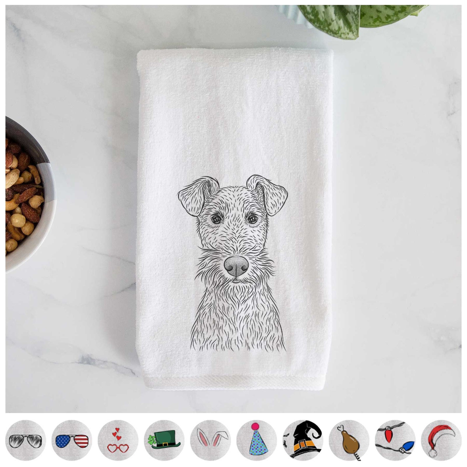 Fitz the Wire Fox Terrier Decorative Hand Towel