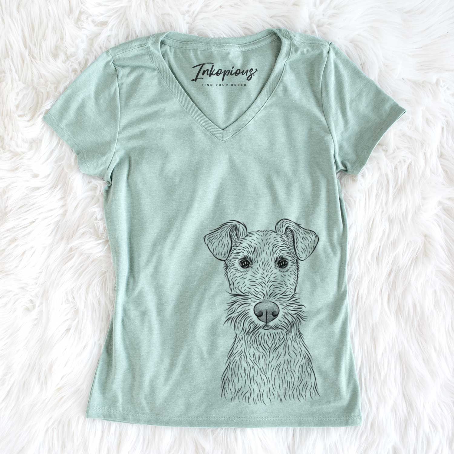 Bare Fitz the Wire Fox Terrier - Women's V-neck Shirt