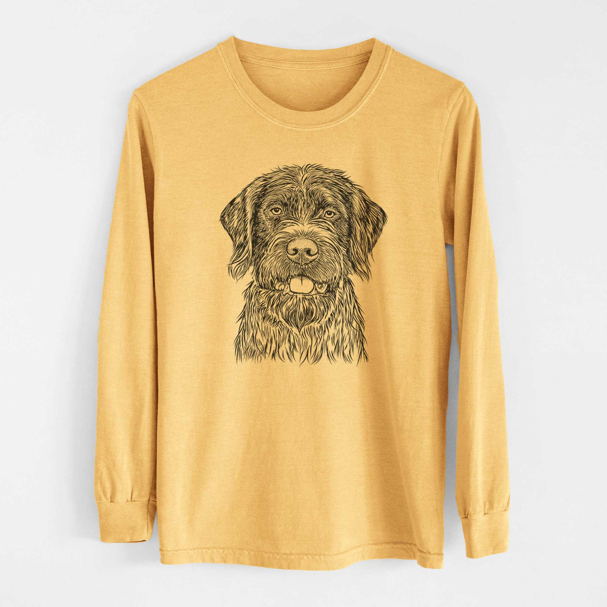 Bare Fletcher the Wirehaired Pointing Griffon - Heavyweight 100% Cotton Long Sleeve