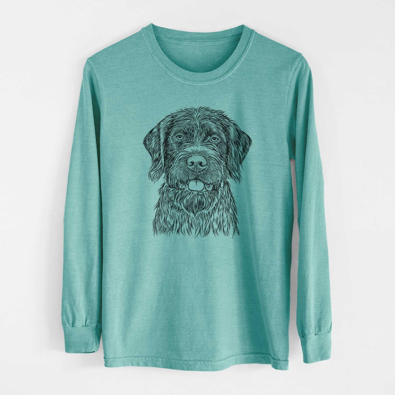 Bare Fletcher the Wirehaired Pointing Griffon - Heavyweight 100% Cotton Long Sleeve