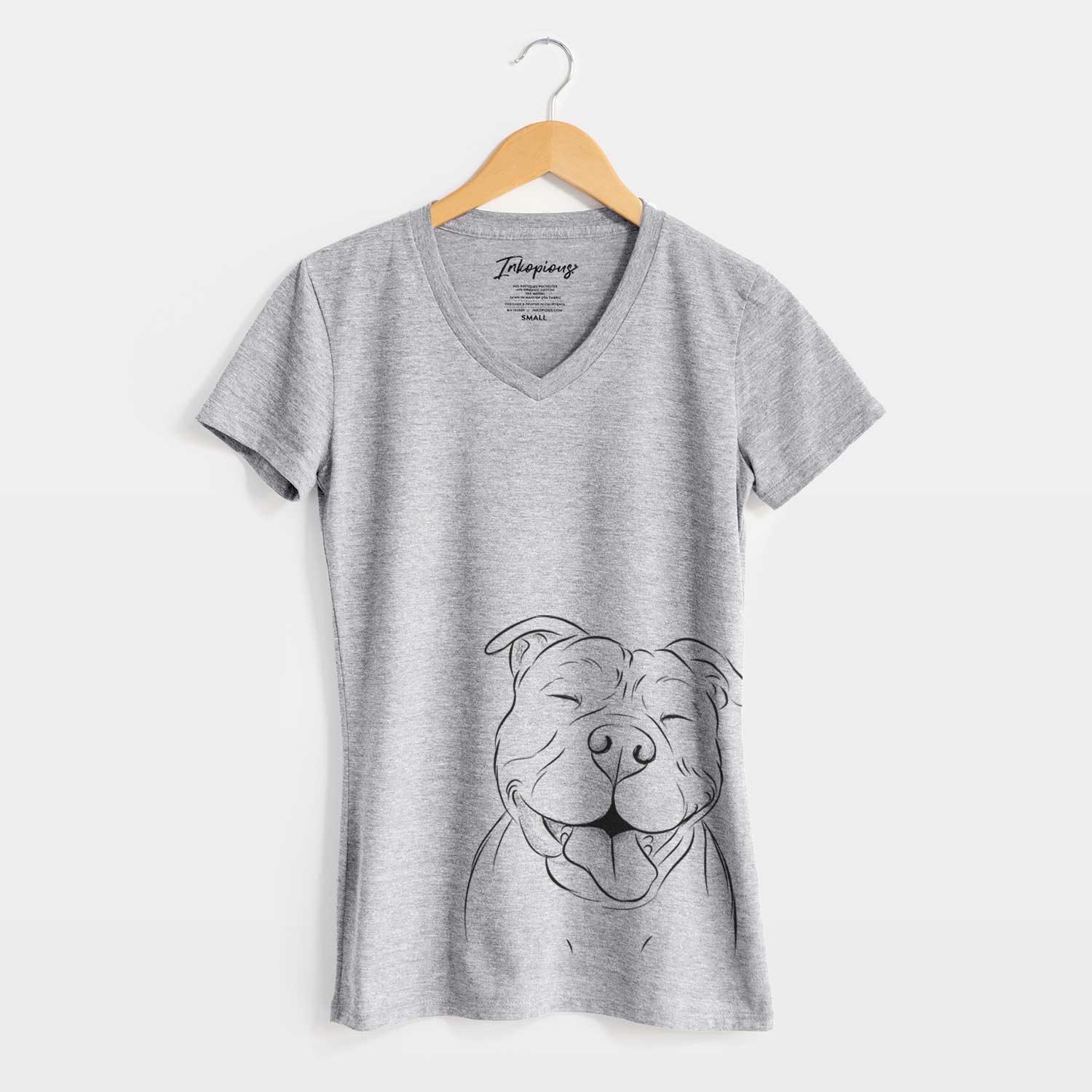 Bare Floki the American Bully - Women's V-neck Shirt