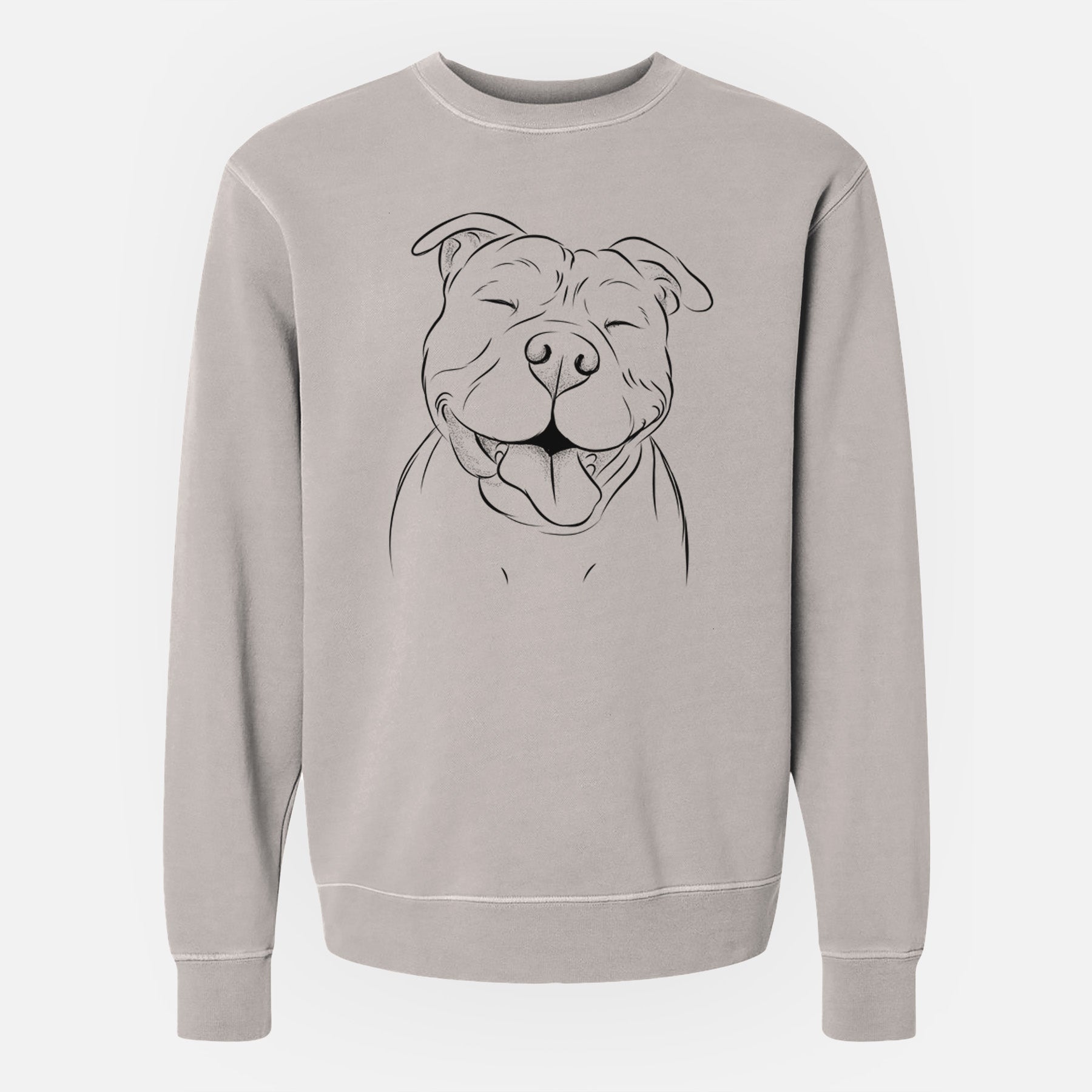 Bare Floki the American Bully - Unisex Pigment Dyed Crew Sweatshirt