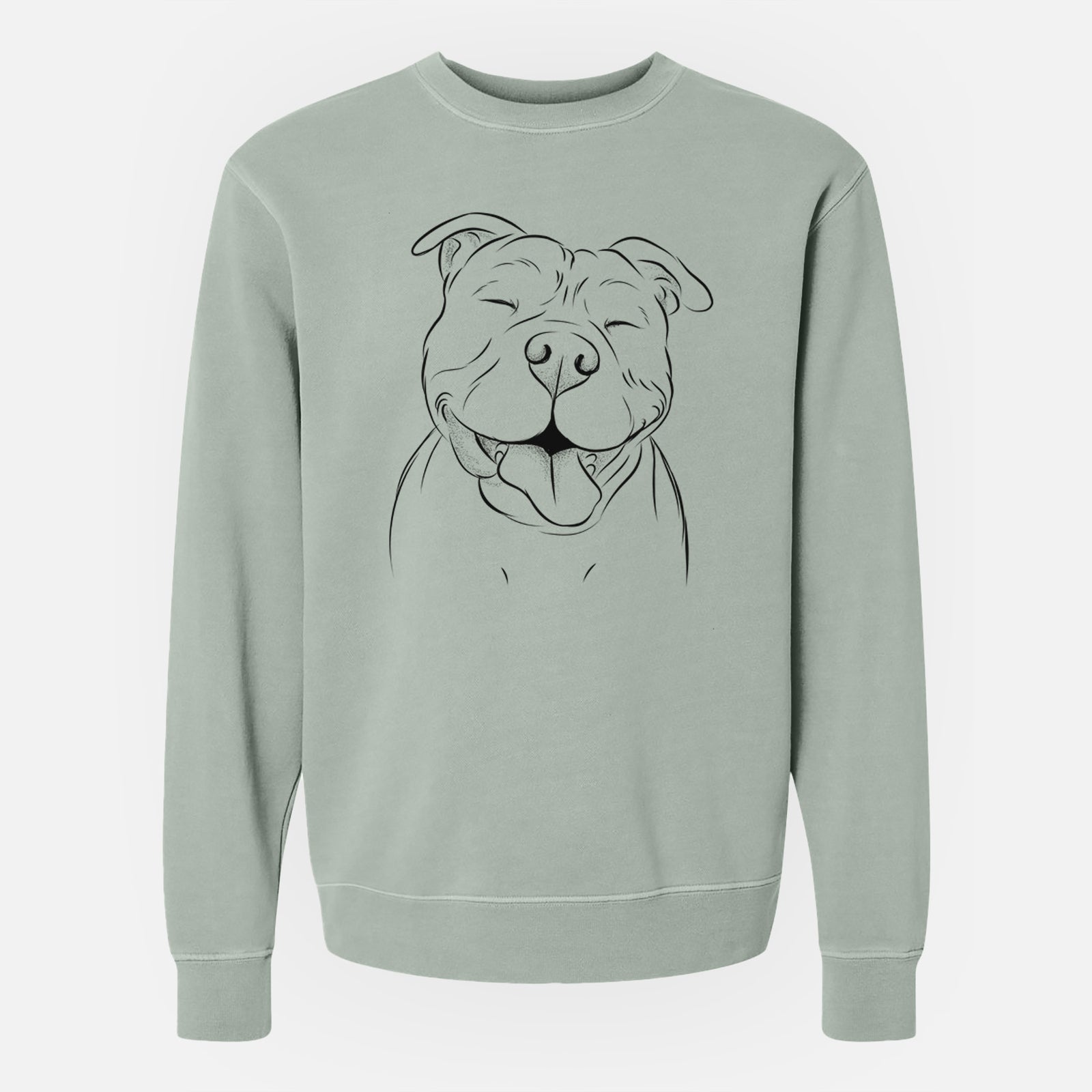 Bare Floki the American Bully - Unisex Pigment Dyed Crew Sweatshirt