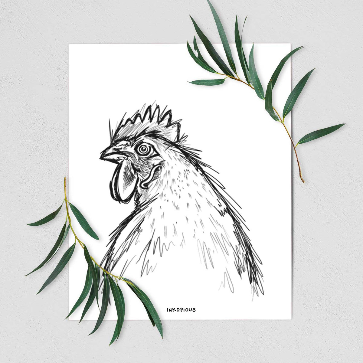 Florence the White Leghorn Hen Art Print