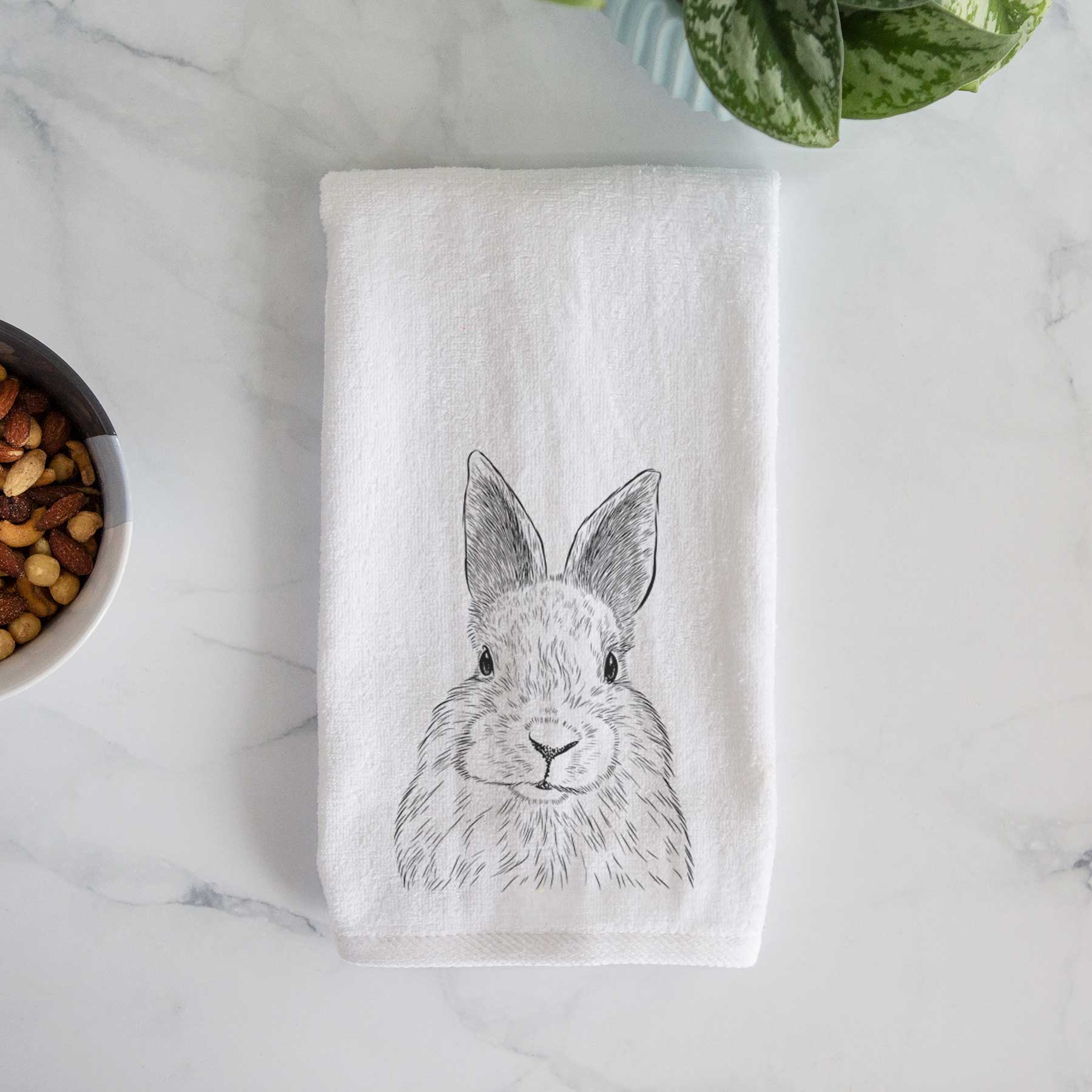 Flower the Rex Rabbit Decorative Hand Towel