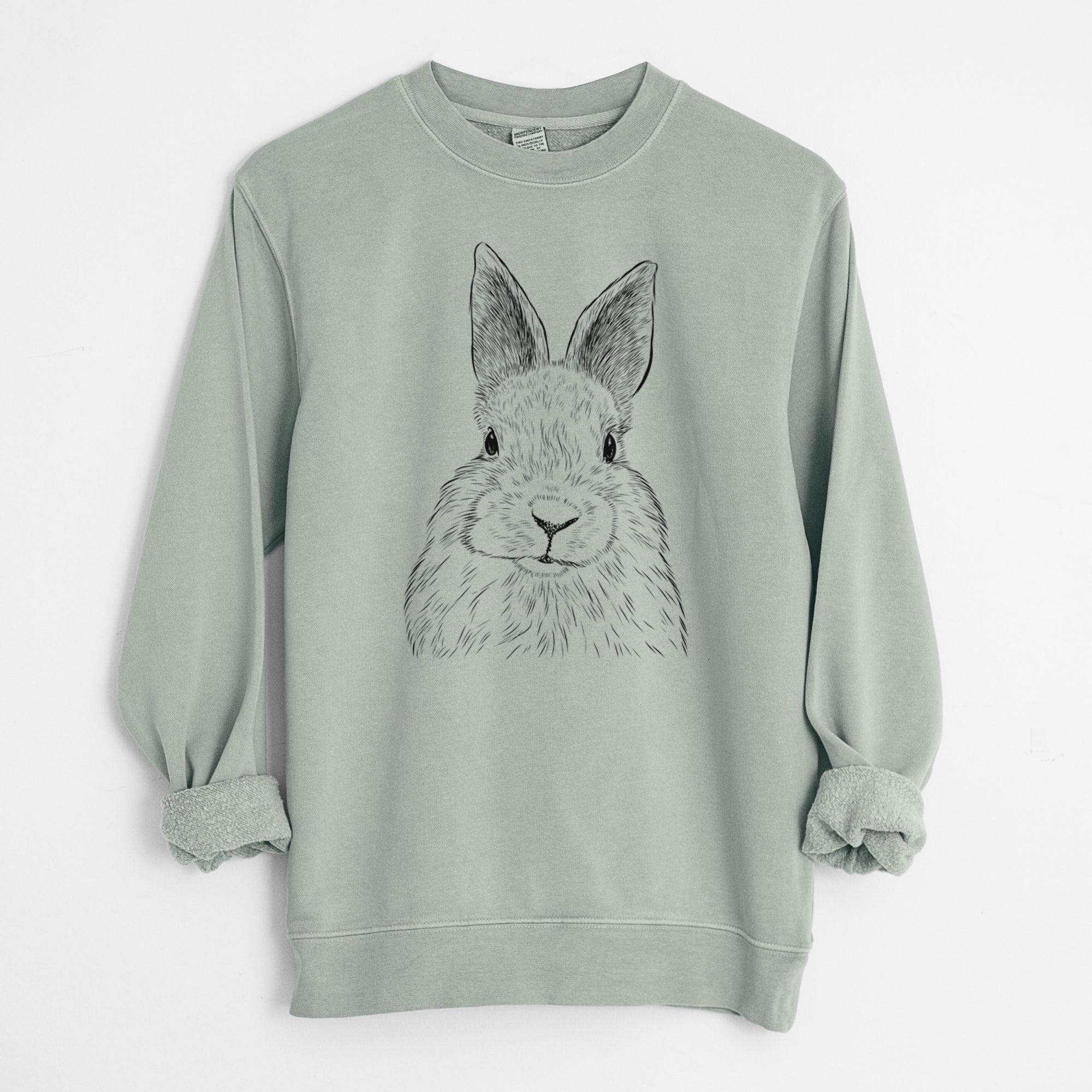 Bare Flower the Rex Rabbit - Unisex Pigment Dyed Crew Sweatshirt