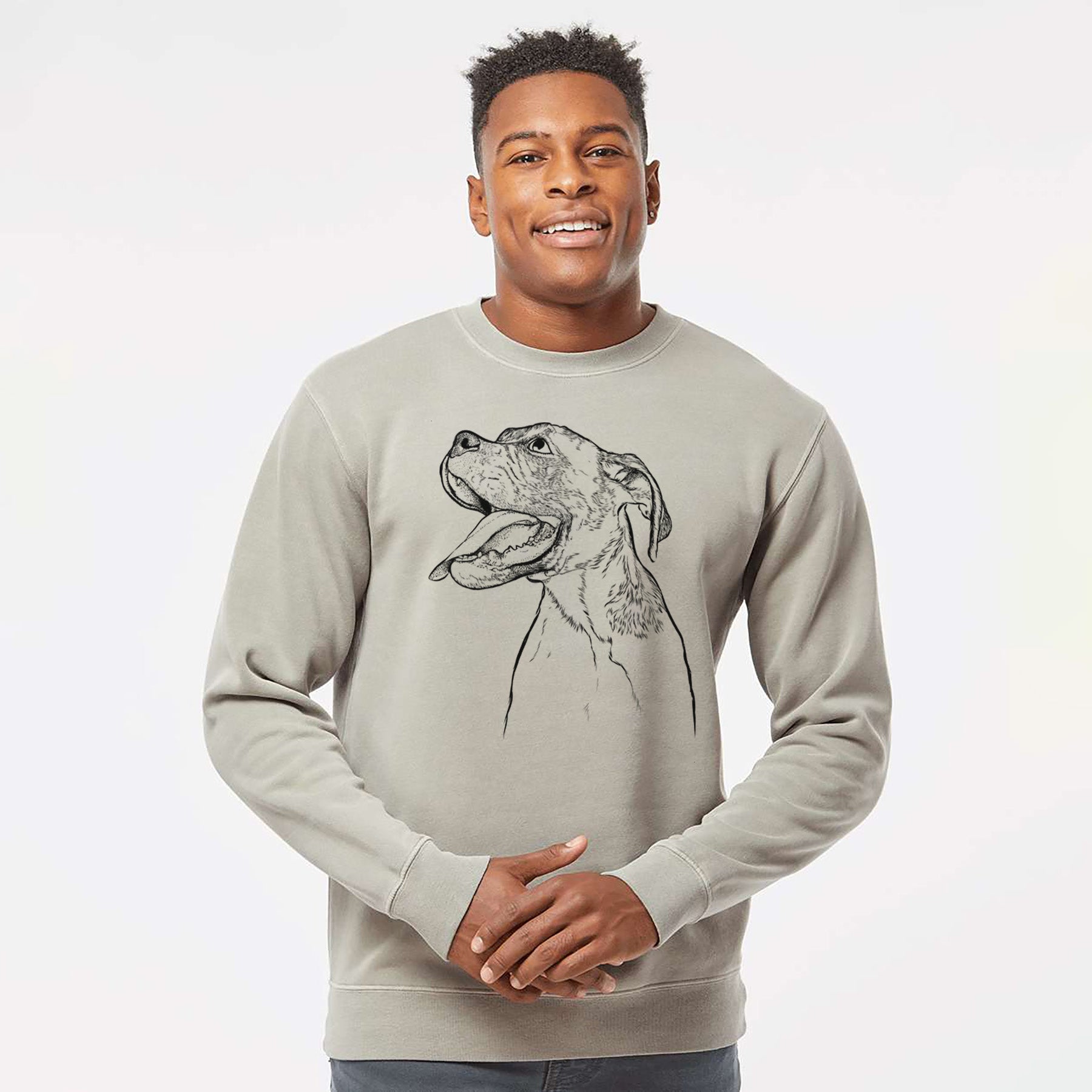 Bare Floyd the Boxer - Unisex Pigment Dyed Crew Sweatshirt