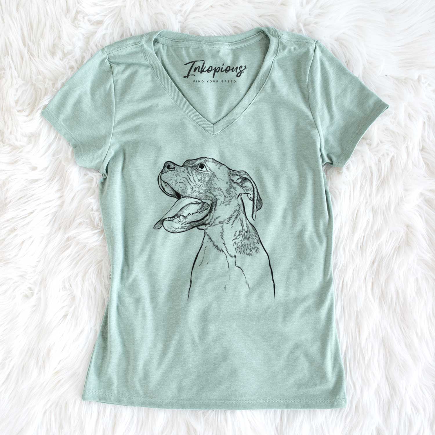 Bare Floyd the Boxer - Women's V-neck Shirt