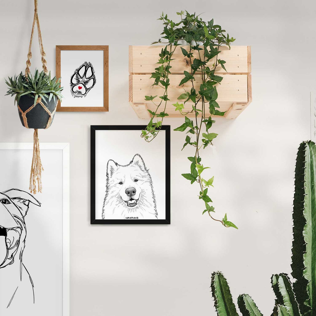 Foster the Samoyed Art Print