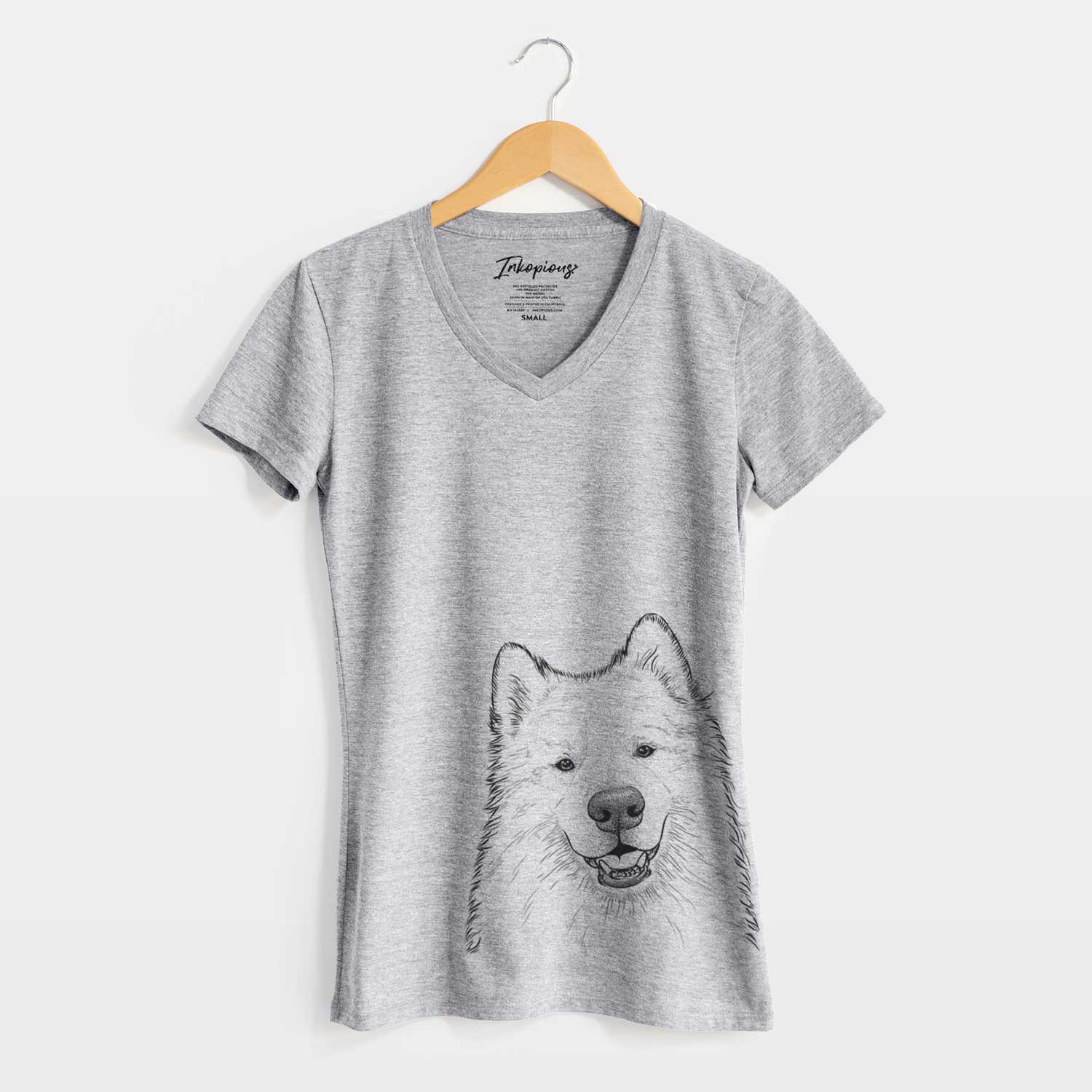 Bare Foster the Samoyed - Women's V-neck Shirt