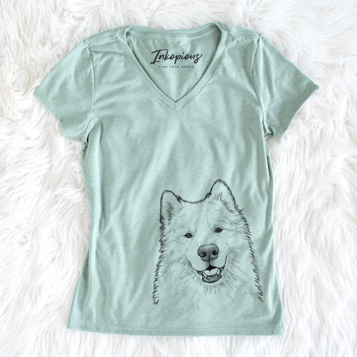 Bare Foster the Samoyed - Women's V-neck Shirt