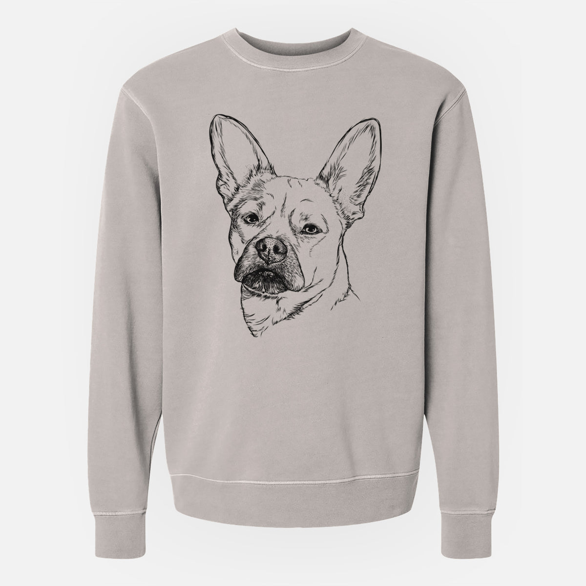 Bare Frankie the Mixed Breed - Unisex Pigment Dyed Crew Sweatshirt