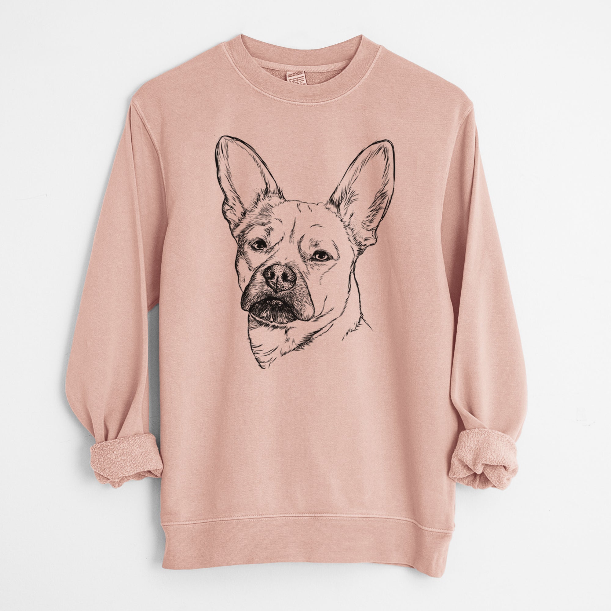 Bare Frankie the Mixed Breed - Unisex Pigment Dyed Crew Sweatshirt
