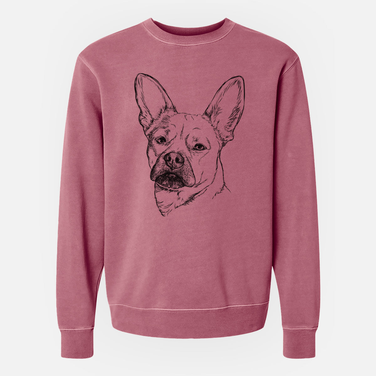 Bare Frankie the Mixed Breed - Unisex Pigment Dyed Crew Sweatshirt