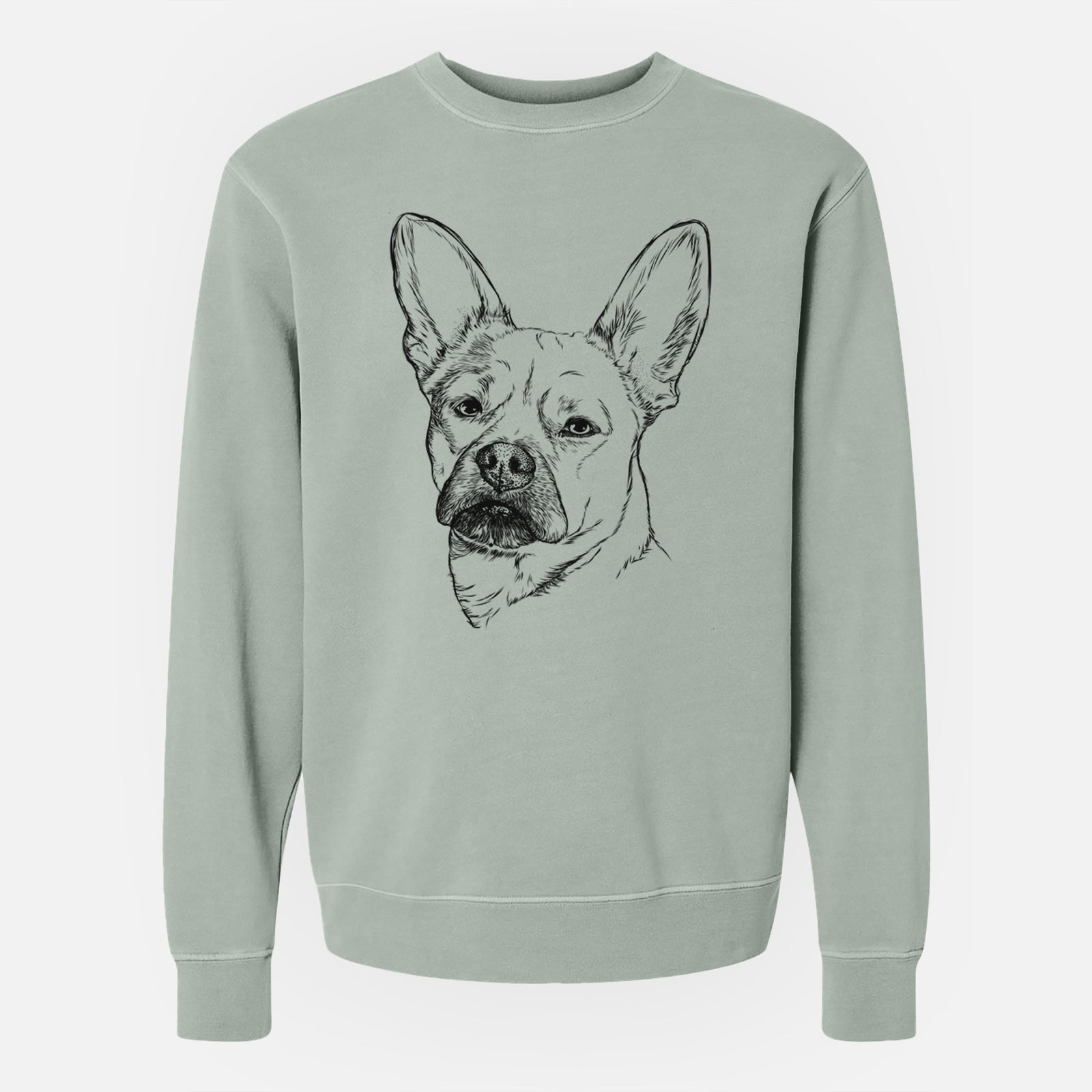 Bare Frankie the Mixed Breed - Unisex Pigment Dyed Crew Sweatshirt