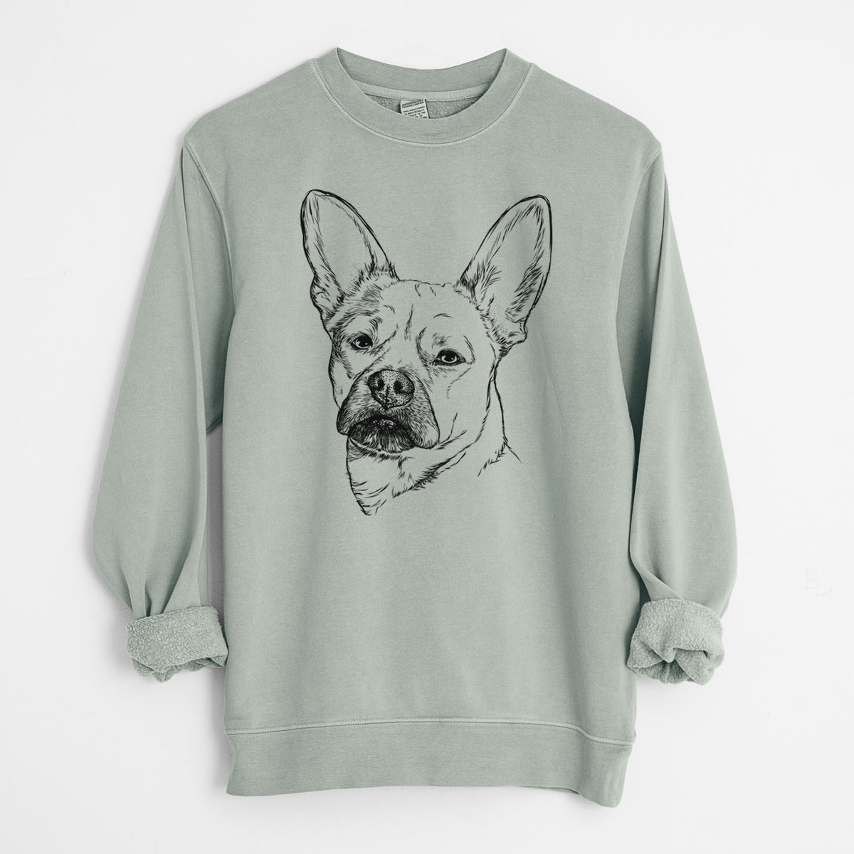 Bare Frankie the Mixed Breed - Unisex Pigment Dyed Crew Sweatshirt