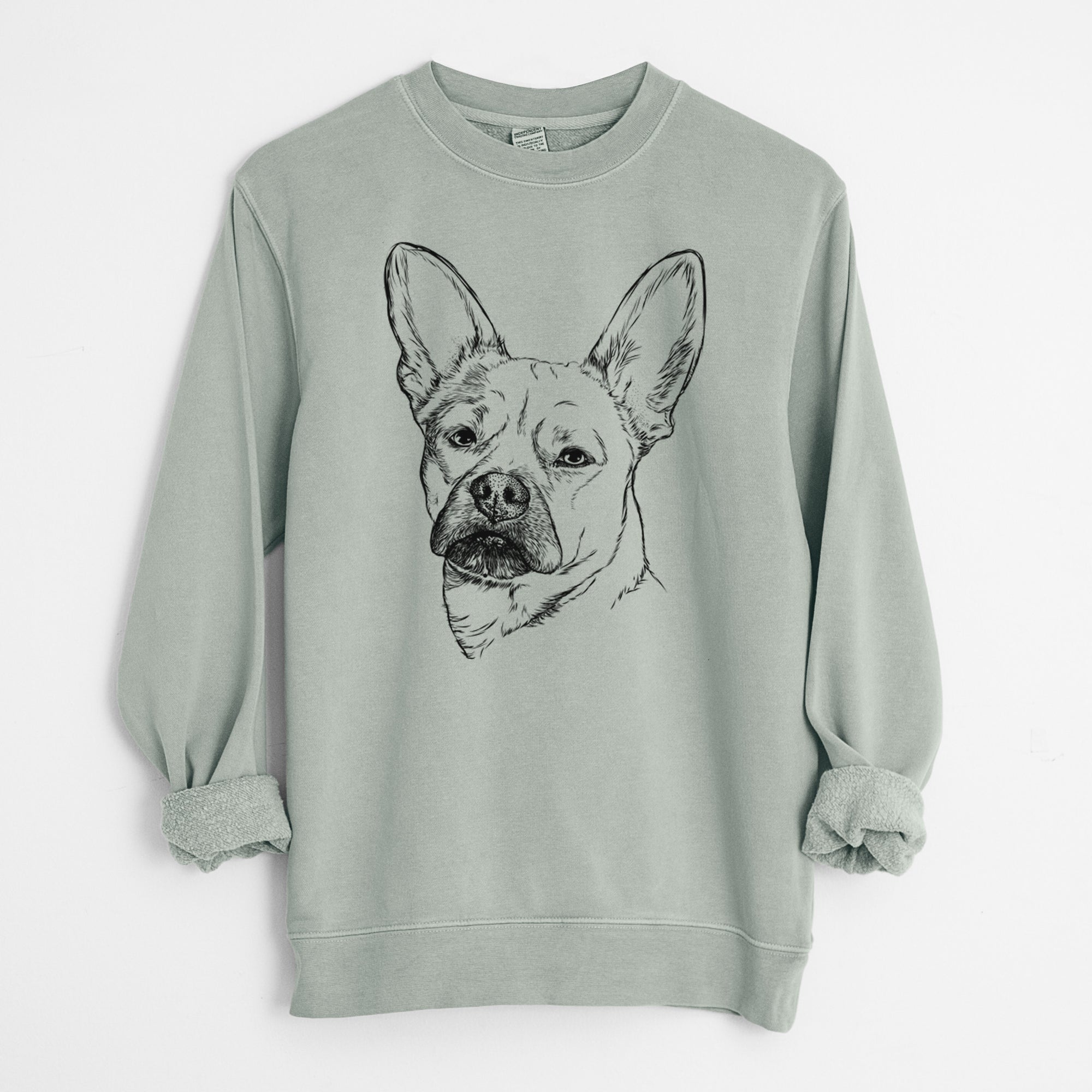 Bare Frankie the Mixed Breed - Unisex Pigment Dyed Crew Sweatshirt