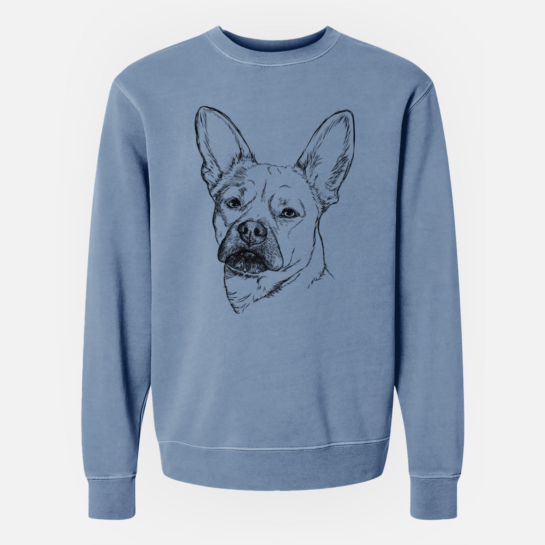Bare Frankie the Mixed Breed - Unisex Pigment Dyed Crew Sweatshirt