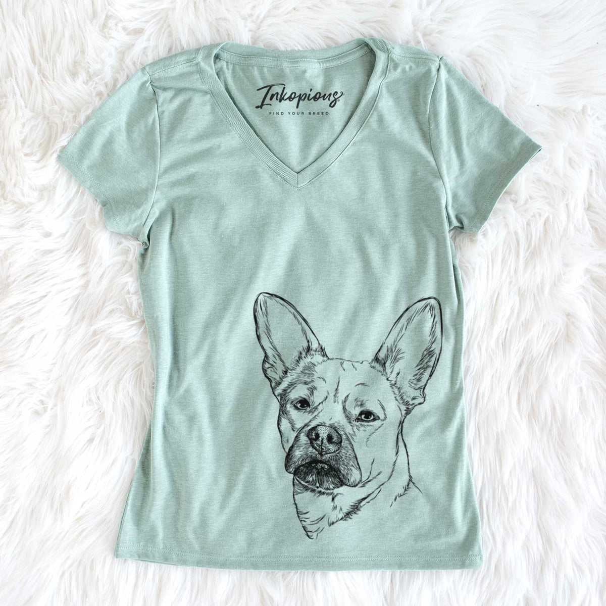 Bare Frankie the Mixed Breed - Women's V-neck Shirt