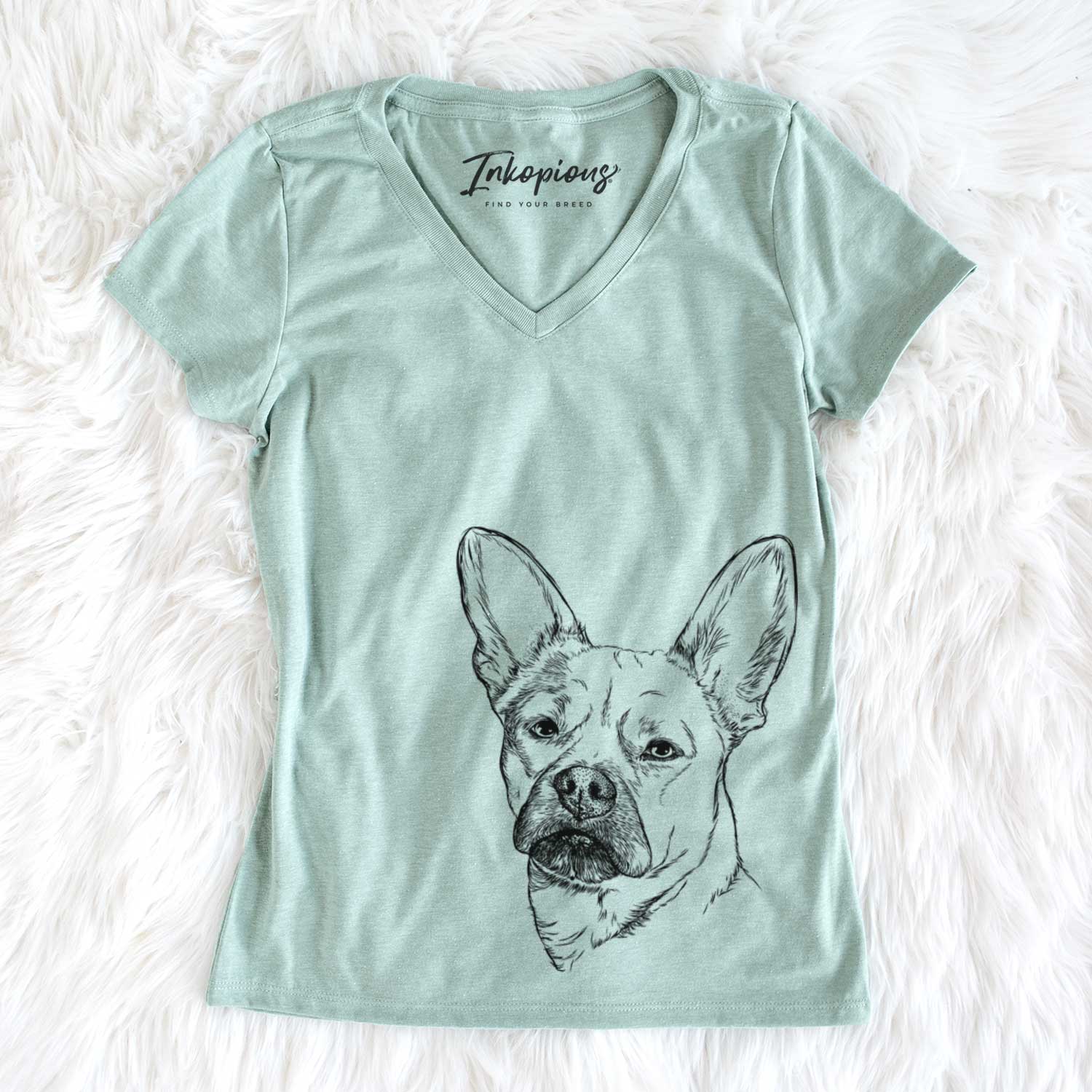 Bare Frankie the Mixed Breed - Women's V-neck Shirt
