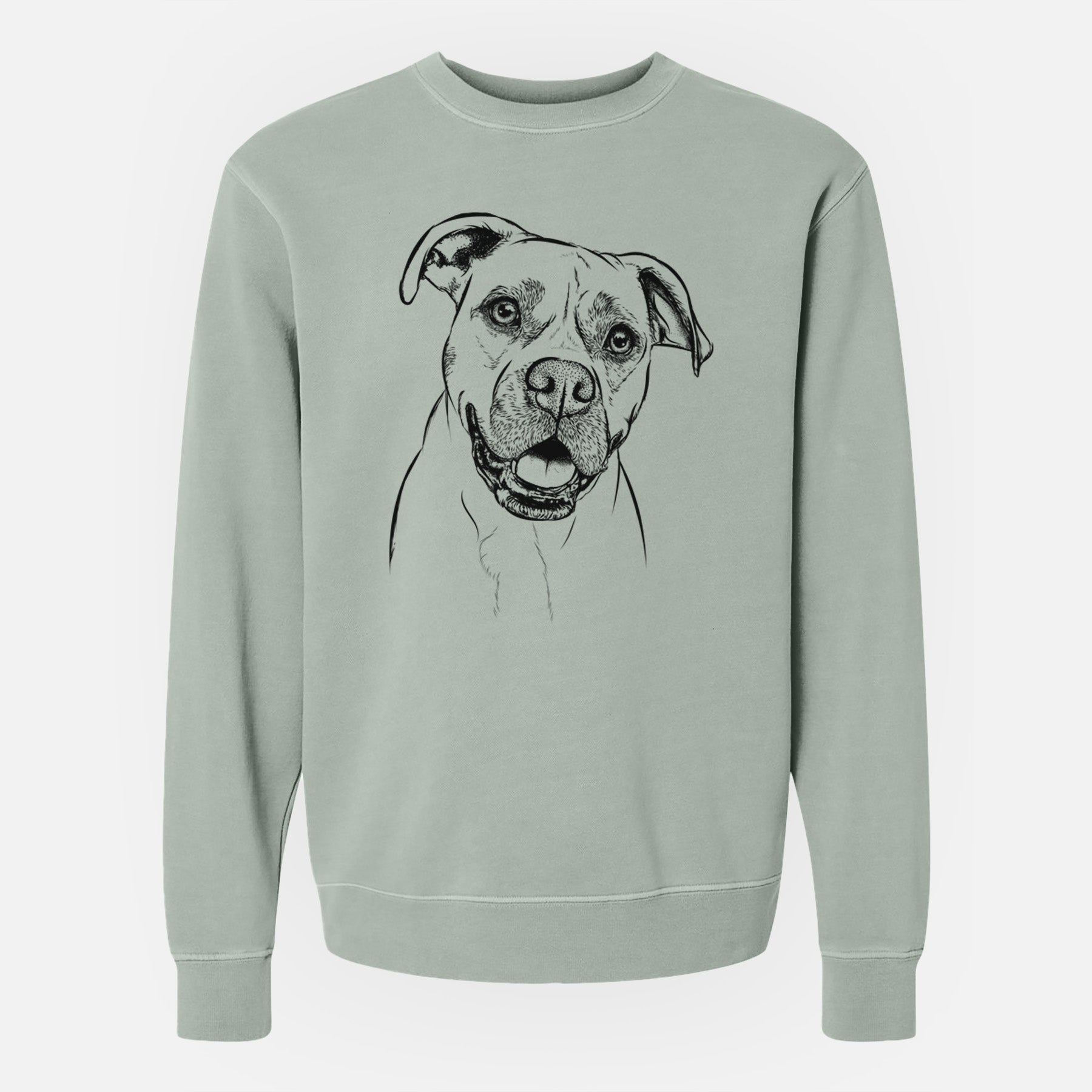 Bare Frankie Tankie the Boxer Mix - Unisex Pigment Dyed Crew Sweatshirt