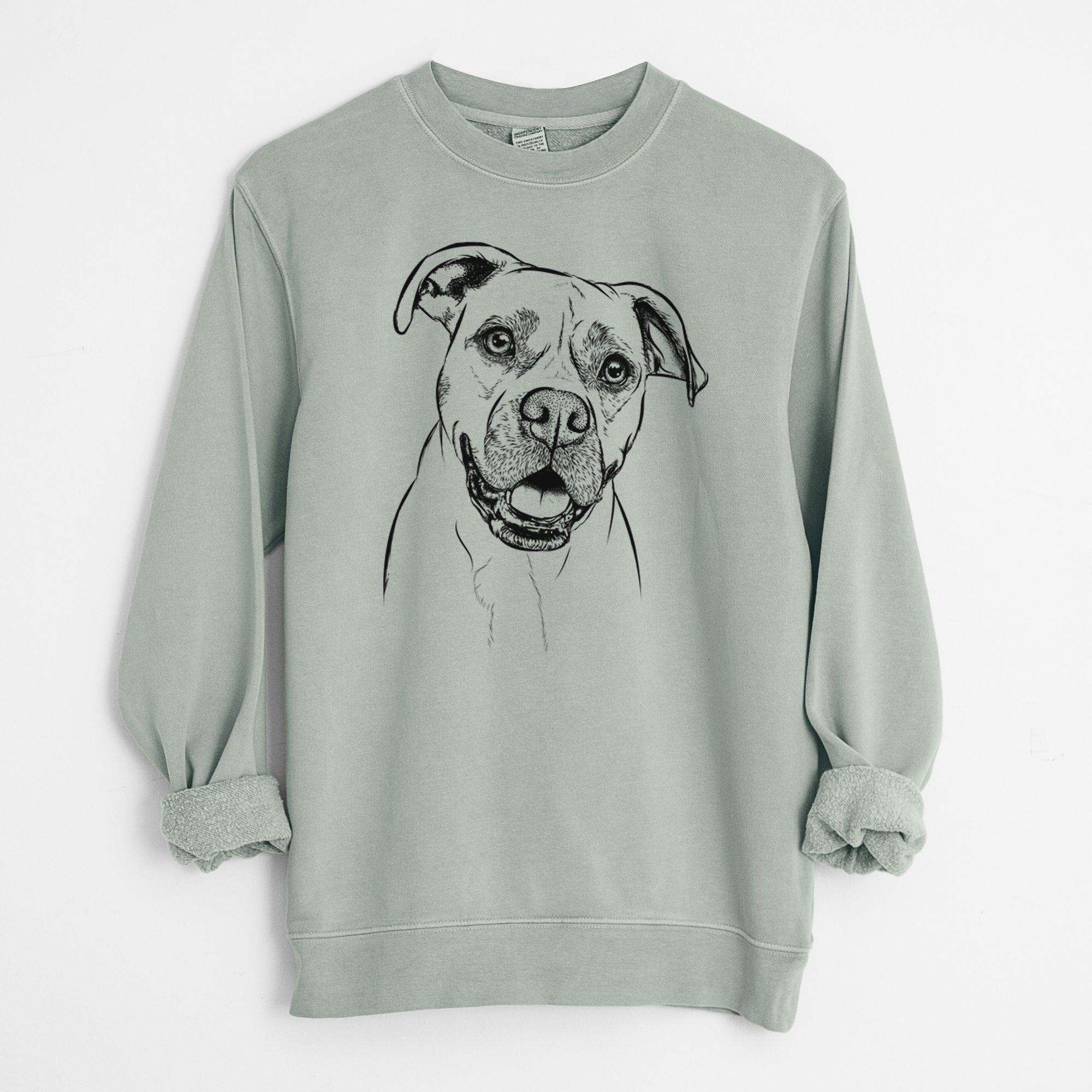 Bare Frankie Tankie the Boxer Mix - Unisex Pigment Dyed Crew Sweatshirt