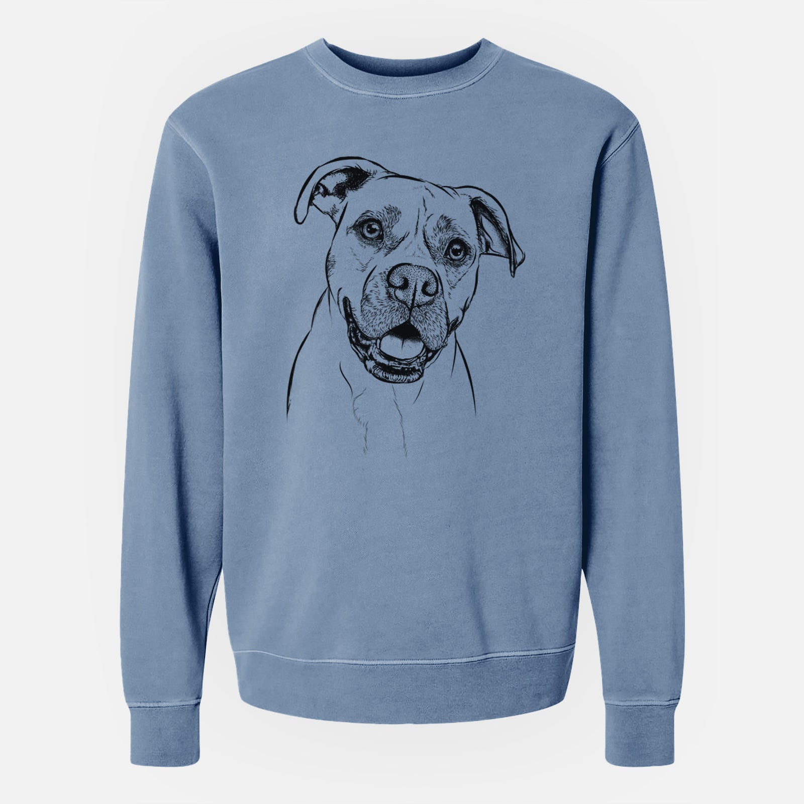 Bare Frankie Tankie the Boxer Mix - Unisex Pigment Dyed Crew Sweatshirt