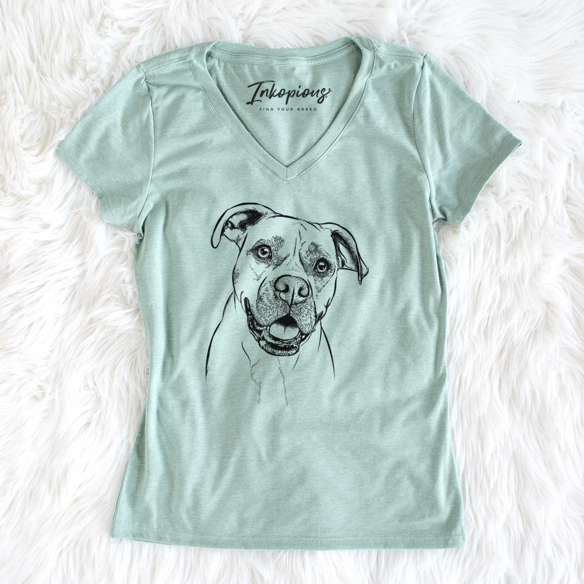 Bare Frankie Tankie the Boxer Mix - Women&#39;s V-neck Shirt