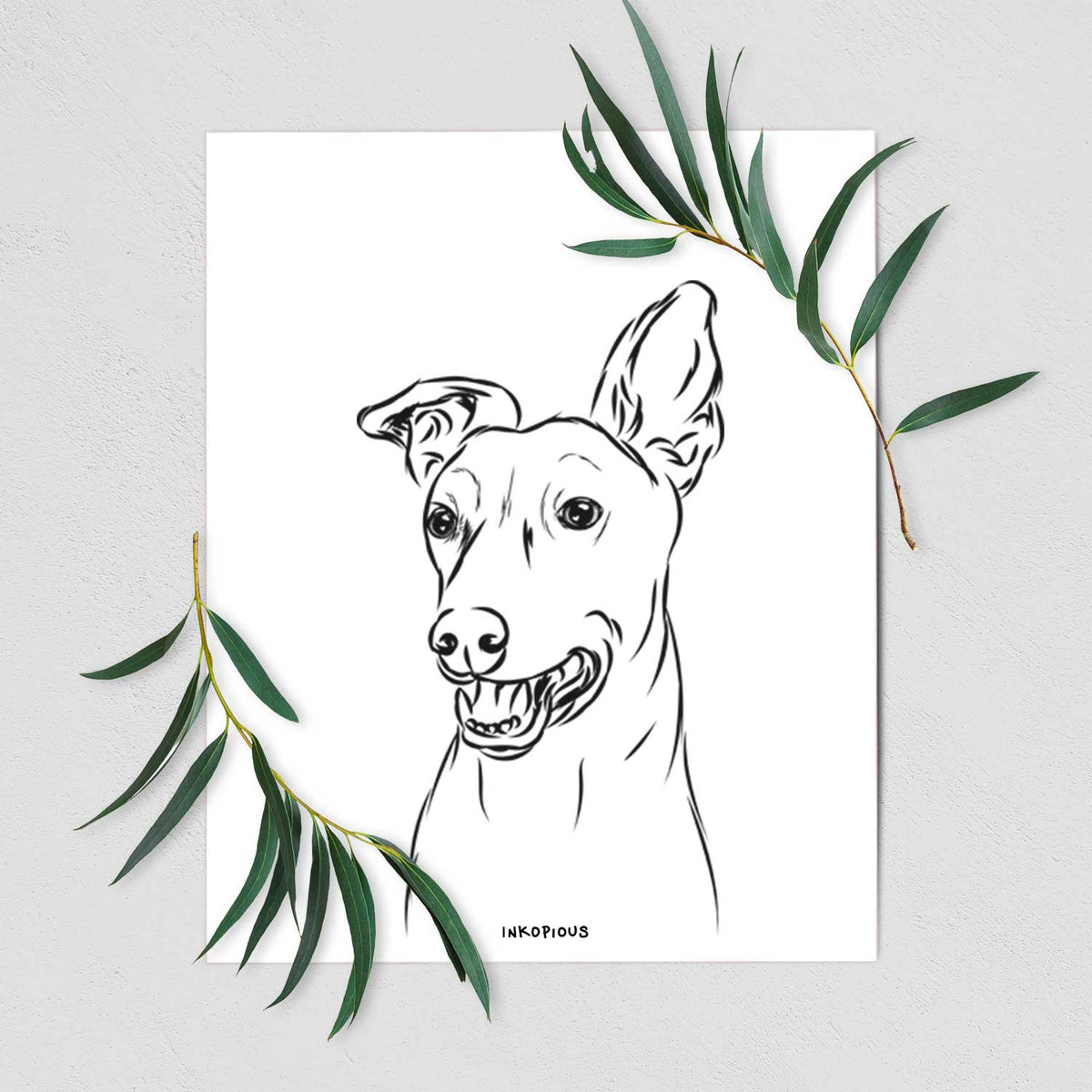 Frosty the Greyhound Art Print