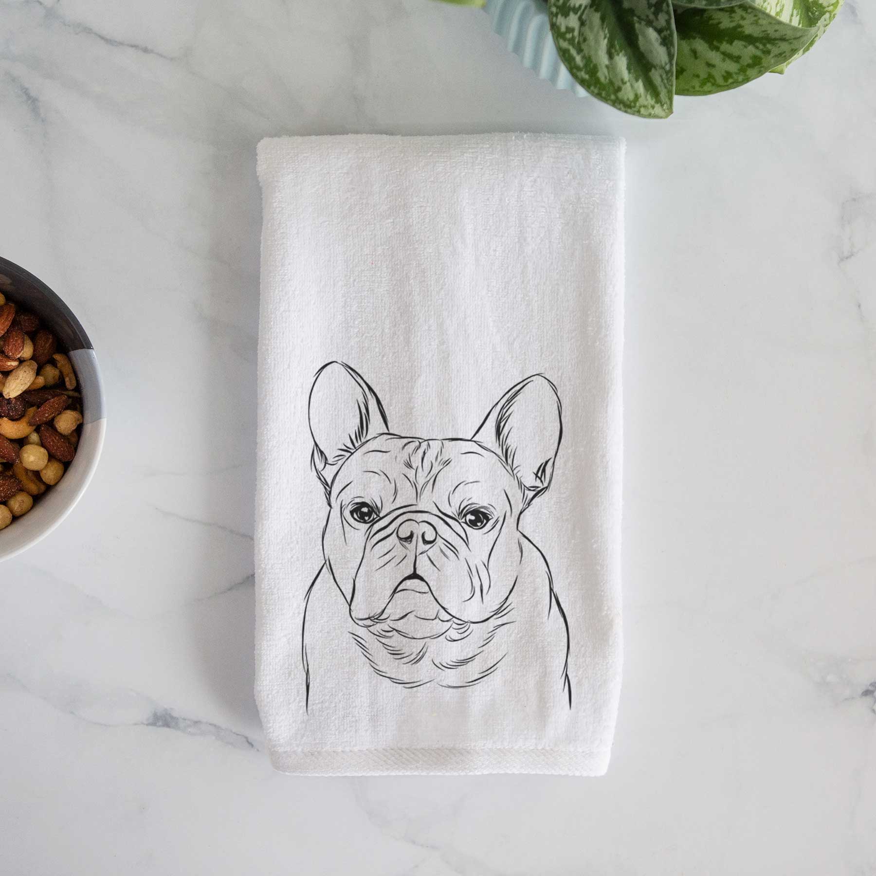 Fudge the French Bulldog Decorative Hand Towel