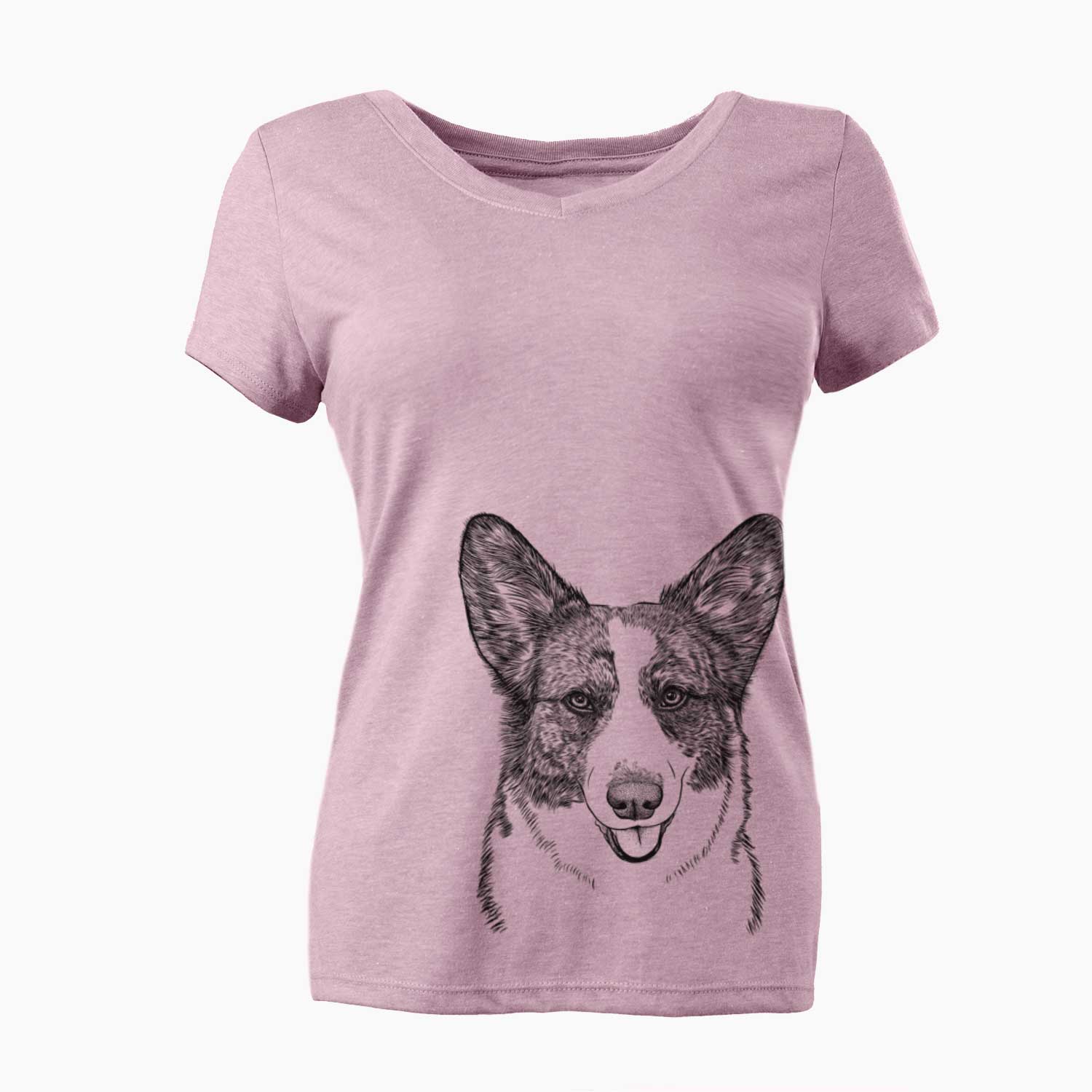 Bare Gabby the Cardigan Welsh Corgi - Women's V-neck Shirt