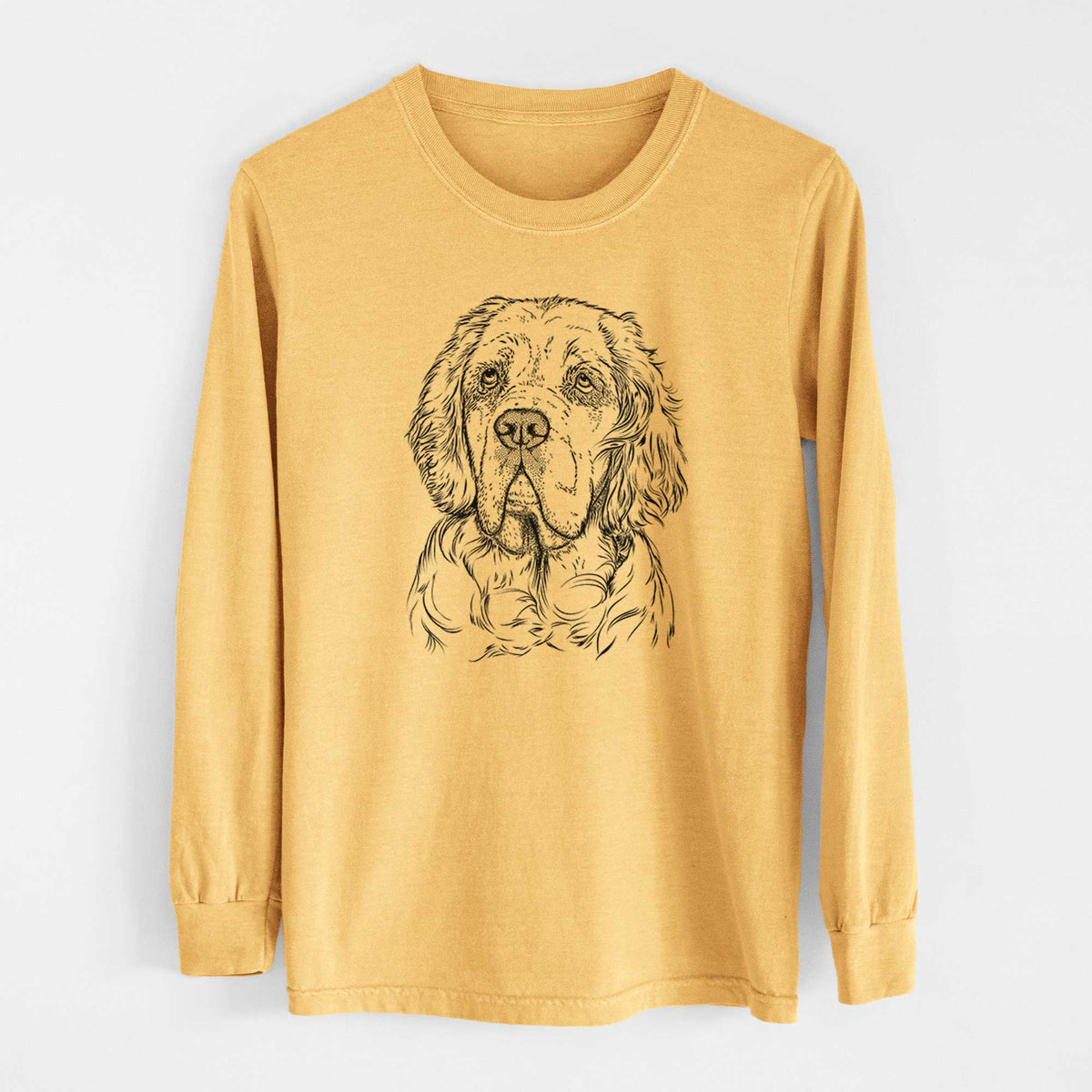 Bare Gary the Clumber Spaniel - Heavyweight 100% Cotton Long Sleeve