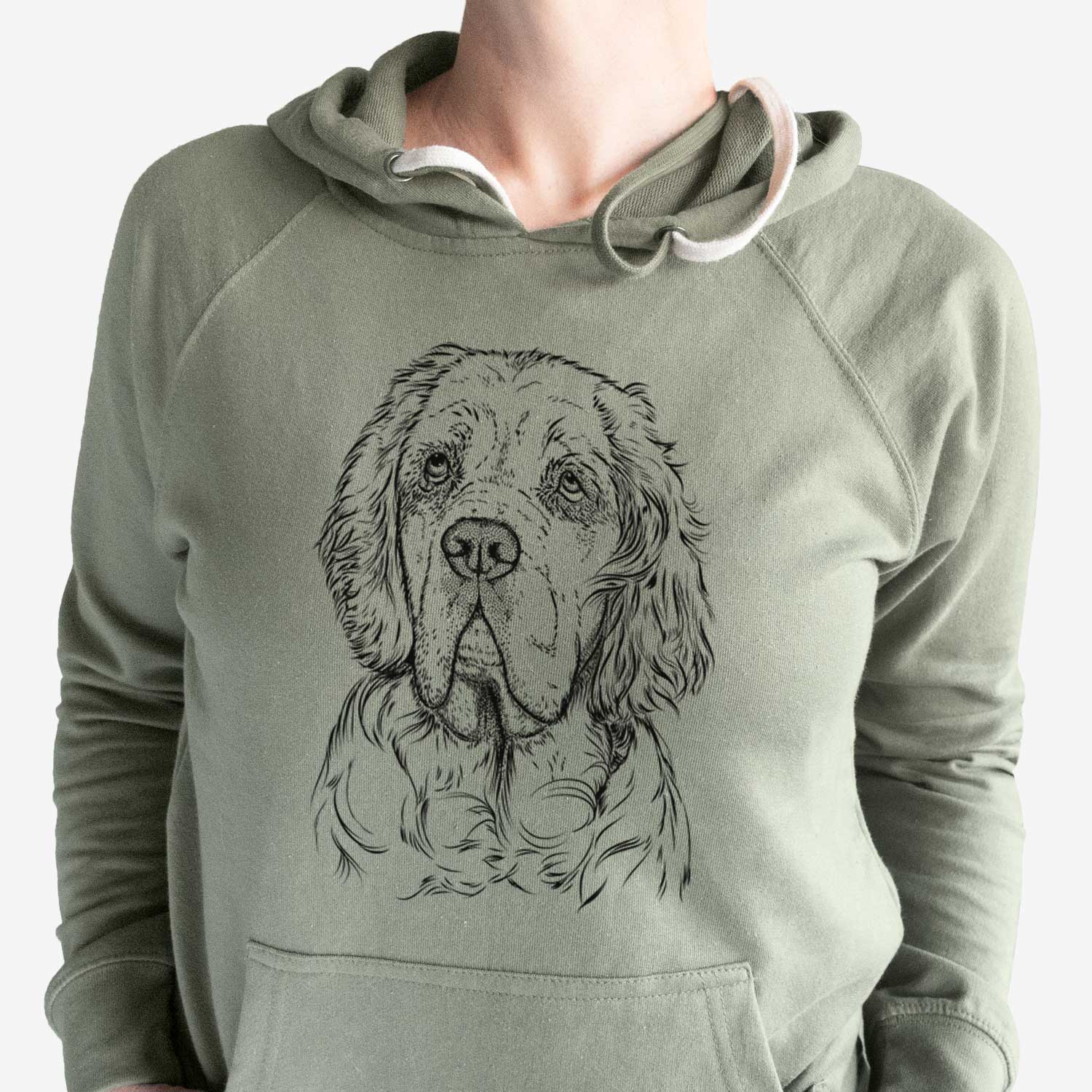 Gary the Clumber Spaniel - Unisex Loopback Terry Hoodie