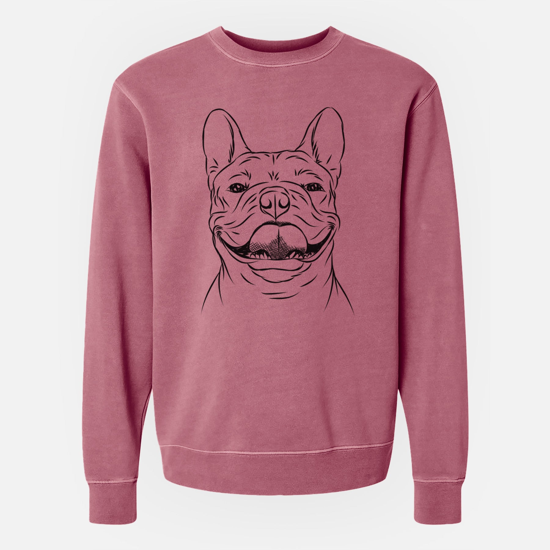 Bare Gaston the French Bulldog - Unisex Pigment Dyed Crew Sweatshirt