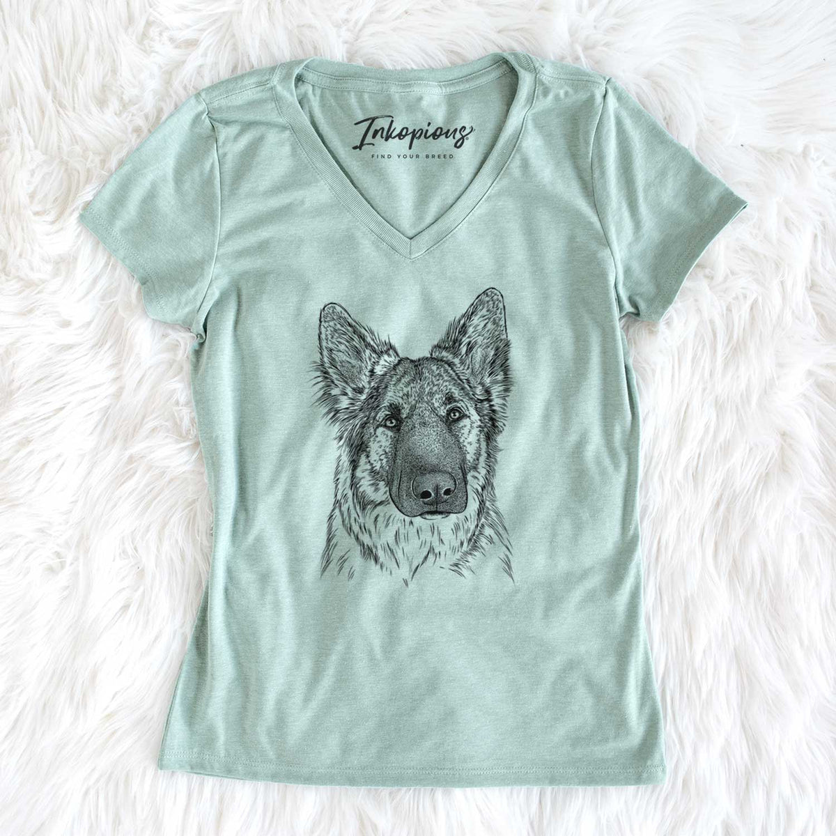 Bare Geddy the Shiloh Shepherd - Women&#39;s V-neck Shirt