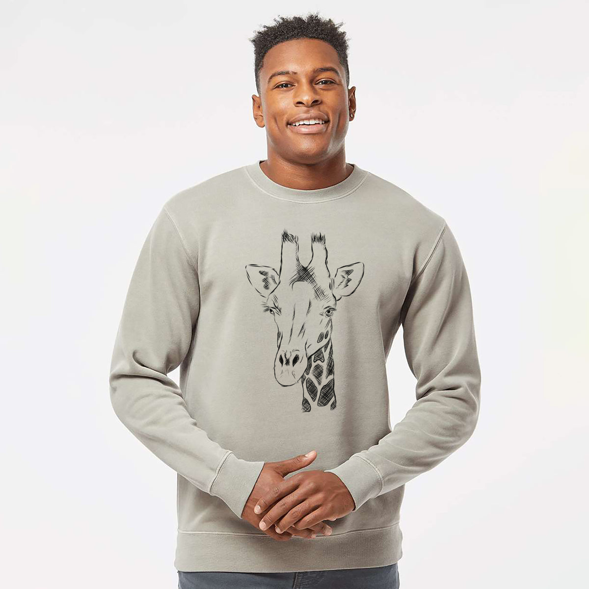 Bare Geoffrey the Giraffe - Unisex Pigment Dyed Crew Sweatshirt