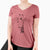 Bare Geoffrey the Giraffe - Women's V-neck Shirt