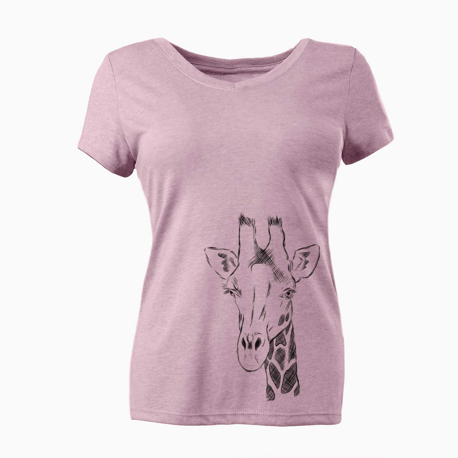 Bare Geoffrey the Giraffe - Women's V-neck Shirt