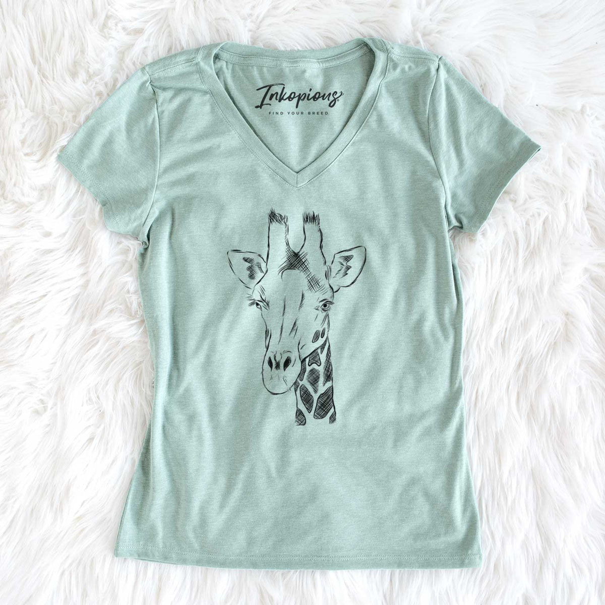 Bare Geoffrey the Giraffe - Women&#39;s V-neck Shirt