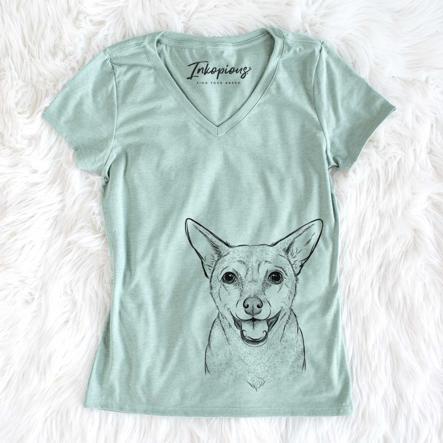 Bare Georgie the Chiweenie - Women's V-neck Shirt