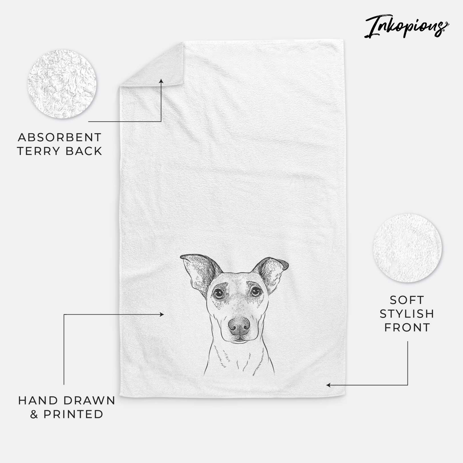 Georgie Rat the Terrier Mix Decorative Hand Towel