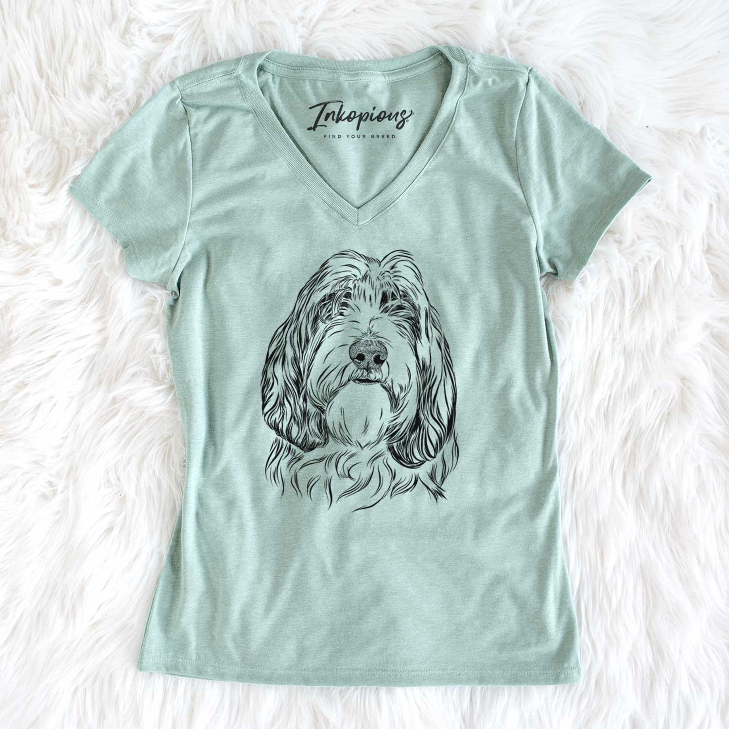 Bare Gerard the Petit Basset Griffon Vendeen - Women's V-neck Shirt