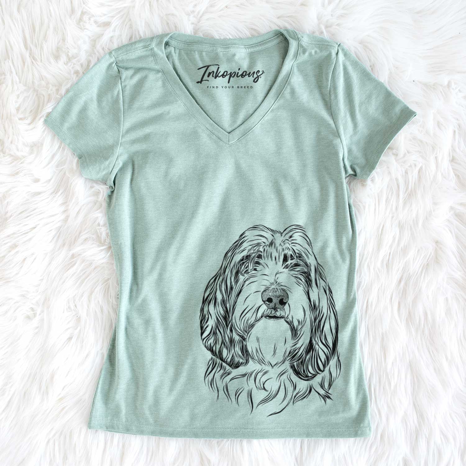 Bare Gerard the Petit Basset Griffon Vendeen - Women's V-neck Shirt